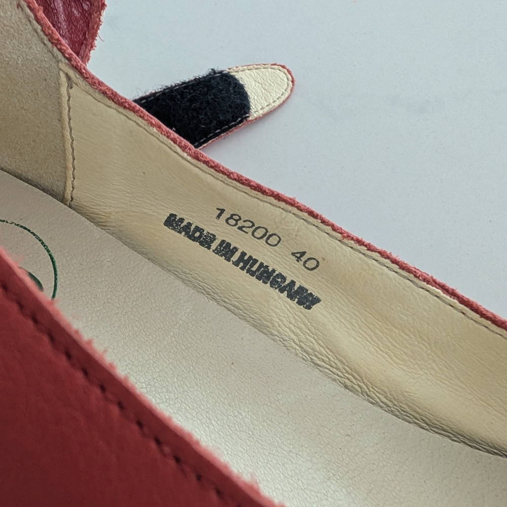 Loints Of Holland Women's Fire Red Leather Shoes Size 10 - Picture 6 of 7